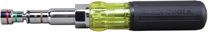 Klein Tools 32807MAG 7-in-1 Nut Driver, Magnetic Driver has SAE Hex Nut Sizes 1/4 to 9/16-Inch, Cushion Grip Handle for Added Torque