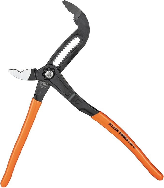 Klein Tools D50512B Pump Pliers, Klaw Quick-Adjust, Curved Jaw, Hardened Teeth for Maximum Torque, 12-Inch