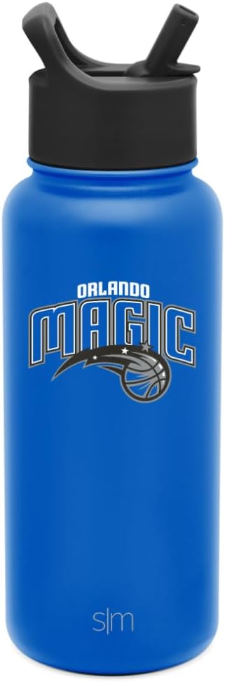 Simple Modern Officially Licensed NBA Water Bottle with Straw Lid Insulated Stainless Steel Thermos Gift | Summit Collection | 32oz