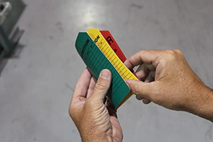 AccuformNMC Danger/Caution/Attention, Pack of 25 PF-Cardstock Scaffold Status Tag, Legend, 5.75" x 3.25", Black on Green/Yellow/Red, TSS200CTP, American Made Safety Tags, Signs, and Labels