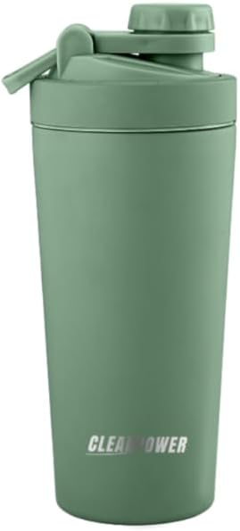 Stainless Steel Shaker Bottle | Perfect for Protein Shakes, Pre-Workout, Smoothies, Coffee, etc. | Odor-Resistant | BPA Free Lid (Sage Green)