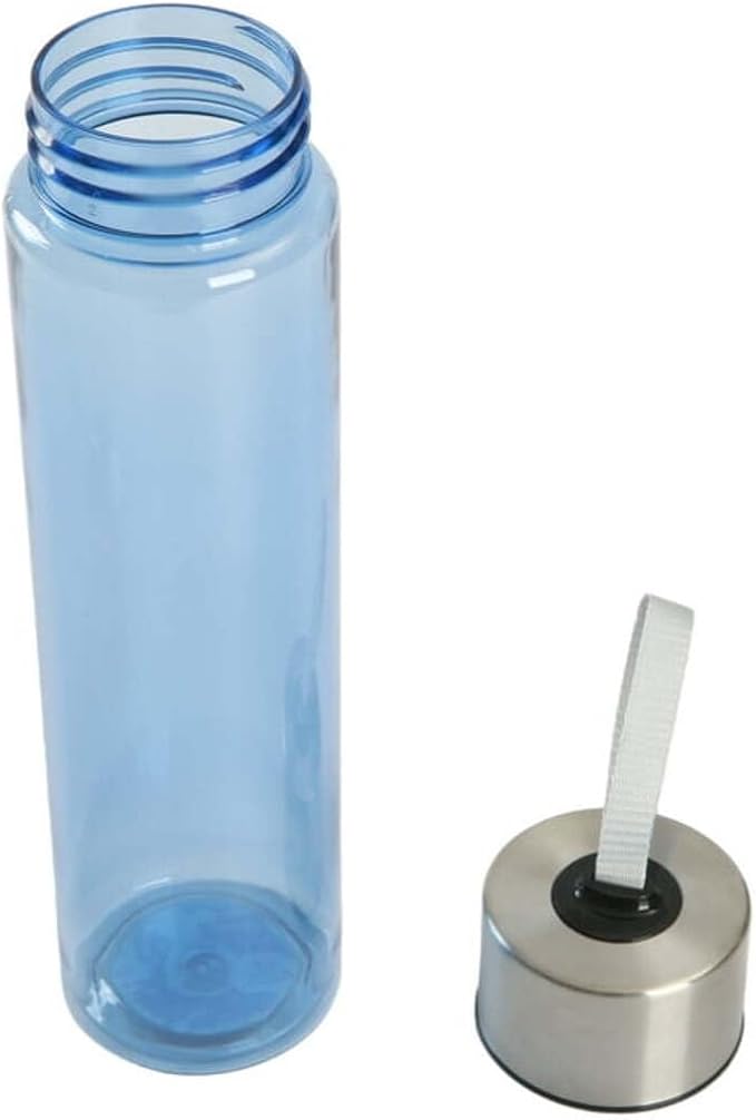 DipSip Water Bottle plastic 18 oz Stainless Steel Screw Cap Lid with Strap (Blue), 9