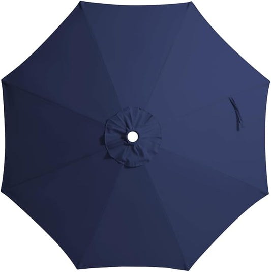 JEAREY 9 ft Patio Umbrella Replacement Canopy for 8 Ribs, Table Market Yard Umbrella Replacement Top Cover-Navy (Canopy Only)