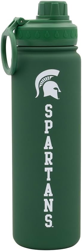 Michigan State Spartans Water Bottle - Green Double Walled Stainless Steel 24 oz Keeps Drinks Cold or Hot