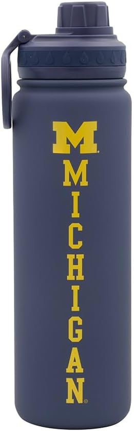 University of Michigan Water Bottle - Navy Double Walled Stainless Steel 24 oz Keeps Drinks Cold or Hot