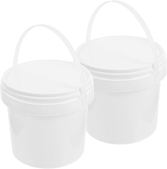 BESTonZON 2pcs Toy Portable Handle Bucket, Heavy Food Grade Household Kids Tub Ice Treasure Duty Container Buckets, 2L Storage Bucket
