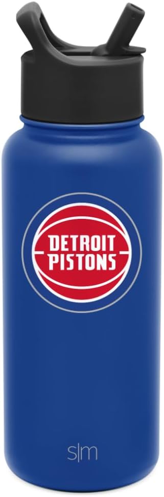 Simple Modern Officially Licensed NBA Water Bottle with Straw Lid Insulated Stainless Steel Thermos Gift | Summit Collection | 32oz