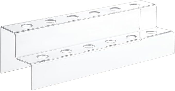 NBEADS 12-Slot 2 Tier Wine Bottle Stopper Display, Clear Acrylic Wine Stopper Holder 30.4x10x8.2cm/11.96x3.9x3.2inch Wine Stopper Display Stand Rack for Countertop, Inner Diameter: 0.75inch