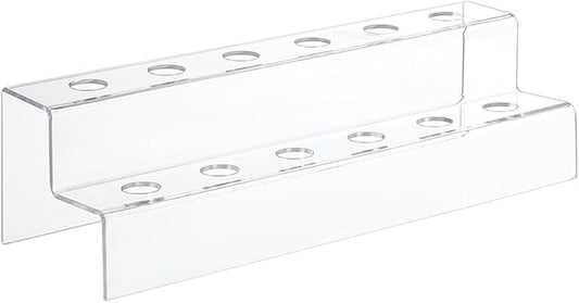 NBEADS 12-Slot 2 Tier Wine Bottle Stopper Display, Clear Acrylic Wine Stopper Holder 30.4x10x8.2cm/11.96x3.9x3.2inch Wine Stopper Display Stand Rack for Countertop, Inner Diameter: 0.75inch