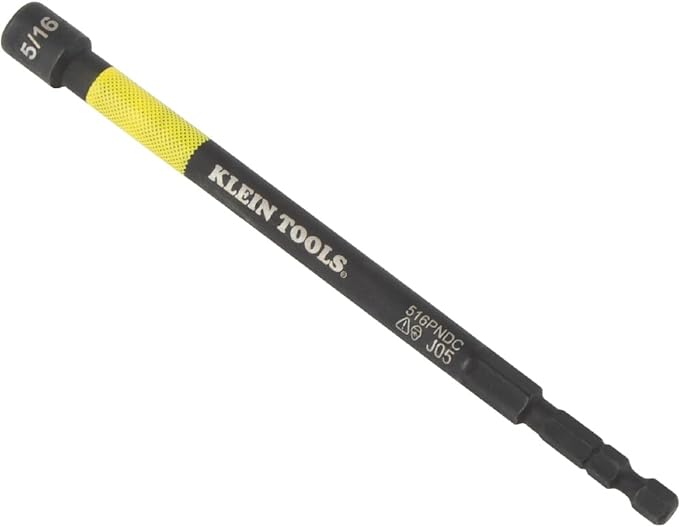 Klein Tools 65411PK3 Magnetic Color-Coded Power Nut Setter Set, 1/4-Inch Impact Hex Drive, 5-Inch Shaft, Extended Reach, 3-Piece
