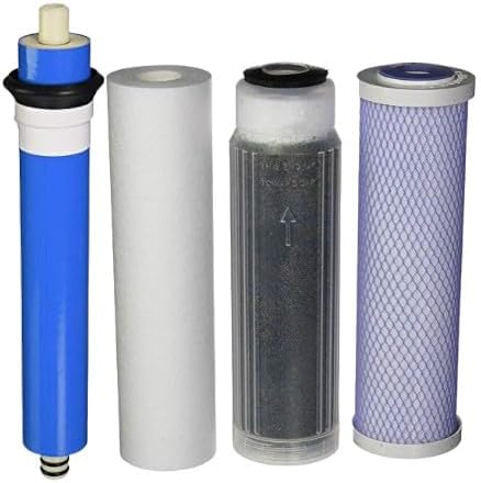 Replacement Filter Kit (Sediment Cartridge, Carbon Cartridge, Color Indicating DI Cartridge Filled with MBD-30 Nuclear Grade Resin and 150 GPD Membrane) Compatible with HL22121, RO150/300 by CFS