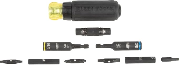 Klein Tools 80045 11-in-1 Magnetic Screwdriver Kit, 32500HDRT 11-in-1 Ratcheting Screwdriver/Nut Driver