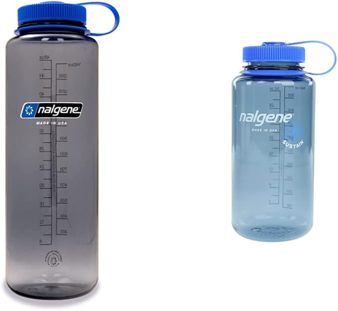 Nalgene Sustain Tritan BPA-Free Water Bottles Made with 50% Recycled Plastic Waste | 48 OZ & 32 OZ Wide Mouth