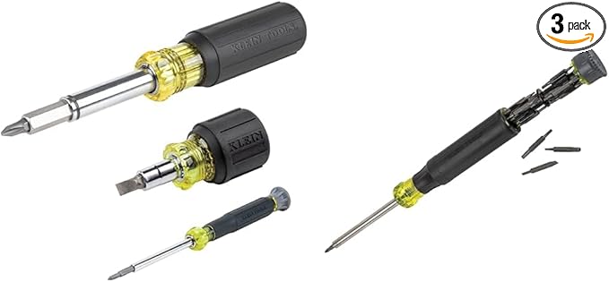 Klein Tools 80045 11-in-1 Magnetic Screwdriver Kit, 27-in-1 Precision Screwdriver, and Electronics Screwdrivers Bundle