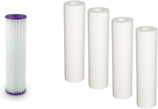 CFS – 1 Pack Water Filter Cartridge Compatible with EQ-PFC.35 Model & 4 Pack Sediment Pre-Filters compatible with EQ-304 Model – Whole House Replacement Water Filter System, White