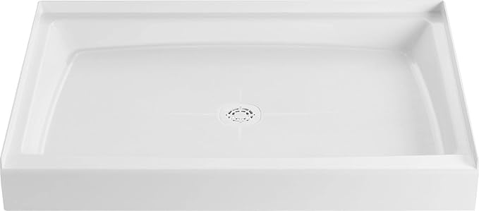 PROFLO PFSB4834 Morenci 48" x 34" Rectangular Shower Base with Single Threshold and Center Drain - White