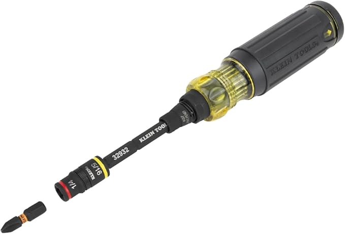 Klein Tools 32516HD KNECT 16-in-1 Impact-Rated Hybrid Screwdriver/Nut Driver, Magnetic, Flip Socket, 11 Bits, 2 Nut Drivers, 3/8-Inch Square Adapter