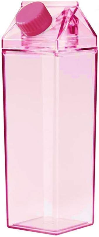Jinberry 750ml/25Oz Cute Milk Carton Water Bottle Portable Drinkware for Outdoor Climbing Tour or Camping