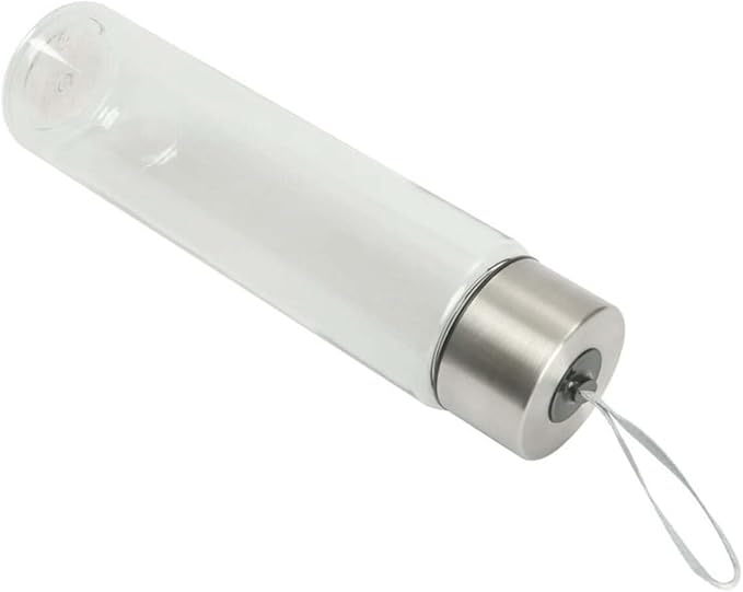 DipSip Water Bottle plastic 18 oz Stainless Steel Screw Cap Lid with Strap (Clear), 9
