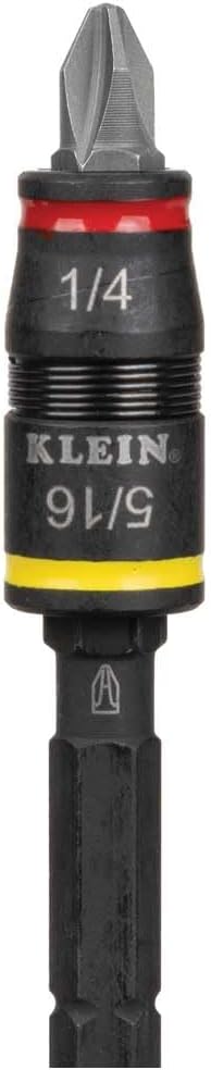 Klein Tools 32907 Impact Driver, 7-in-1 SAE Impact Socket Set, Flip Socket Set with 1/4, 5/16, 11/32, 3/8, 7/16 and 1/2-Inch Nut Driver Sizes and 1/4-Inch Bit Holder, 5-Inch Shaft