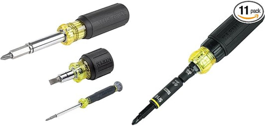 Klein Tools 80045 11-in-1 Magnetic Screwdriver Kit, 32500HDRT 11-in-1 Ratcheting Screwdriver/Nut Driver