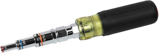 Klein Tools 32809MAG 9-in-1 Multi-Nut Driver Tool, Magnetic SAE Pass Through Driver with Hex Nut Sizes 3/16 to 3/4-Inch