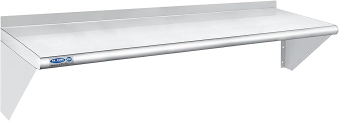 HARDURA Stainless Steel Shelf 14" x 72", 352lb Commercial Shelves Wall Mount Metal Shelving with Backsplash and Brackets for Kitchen, Restaurant, Laundry Room and Home