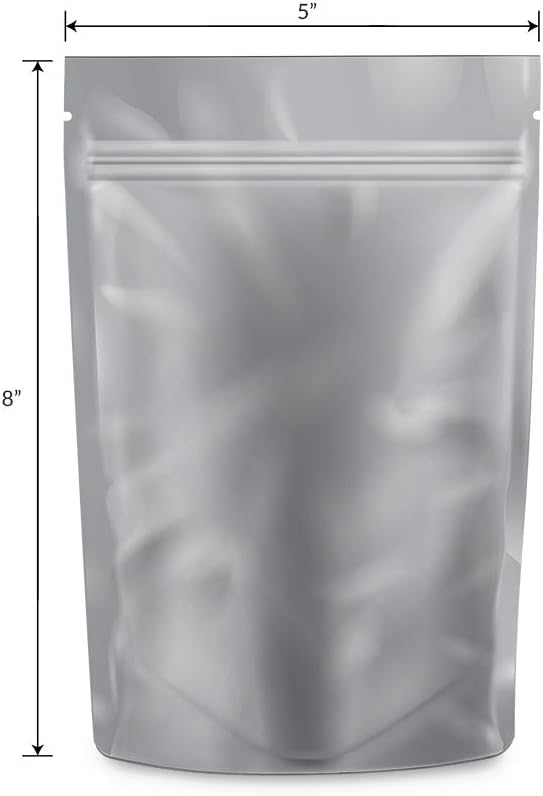 Mylar Bags Smell Proof 1/2 Ounce White/Clear - 1000 Count 8" X 5" 6mill Thickness - Packaging Bags - Mylar Bags For Food Storage - Resealable Bags