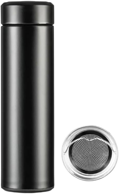 LIQUID WATER BOTTLE, 40oz Stainless Steel Water Bottle with Time Display and Leak-Proof Flip Top, Motivational Quote for Fitness, Gym, Work, Travel (Black) (Black), large