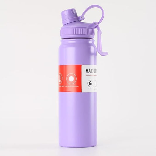 Gerrit 27 oz Insulated Vacuum Stainless Steel Water Bottle With Straight Drink Lid, Easy To Carry (Lilac), YP234, Large capacity