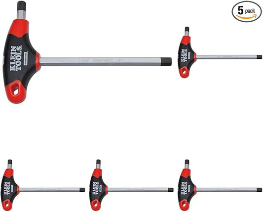 Klein Tools JTH9E08 1/8-Inch Hex Key, Journeyman T-Handle, 9-Inch (Pack of 5)