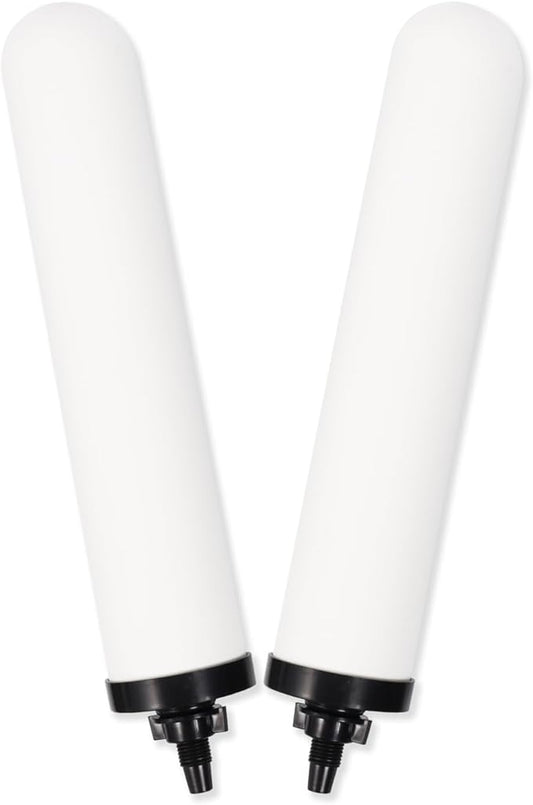 2PCS 10'' ceramic water filter Candle,10 inch water filter replacement filters with Activated Carbon for Countertop Gravity Water Filter System,Water Cooler Filtration Systems.