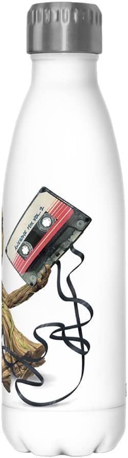 Marvel Groot Tape 17 oz Stainless Steel Water Bottle, 17 Ounce, Multicolored
