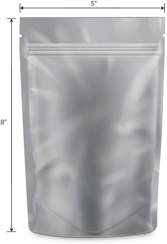 Mylar Bags Smell Proof - Half Ounce Black/Clear - 1000 Count -8" X 5" 6mil Thickness- Packaging Bags - Mylar Bags For Food Storage - Resealable Bags - Edible Packaging - Dry Herb Packaging