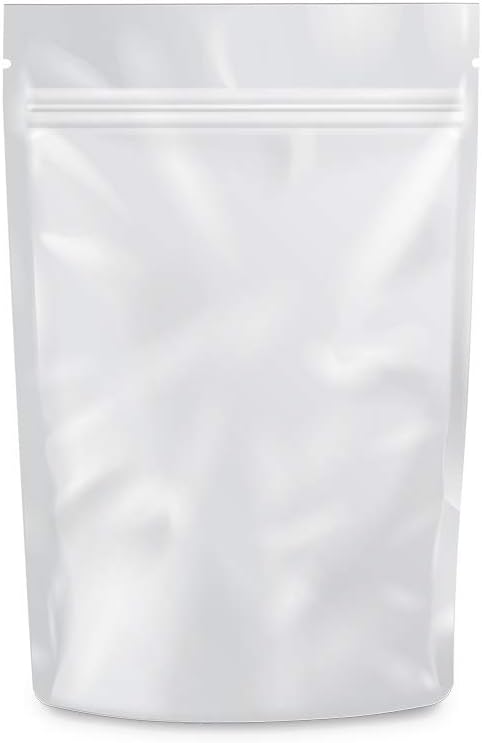 Mylar Bags Smell Proof 1/2 Ounce White/Clear - 1000 Count 8" X 5" 6mill Thickness - Packaging Bags - Mylar Bags For Food Storage - Resealable Bags