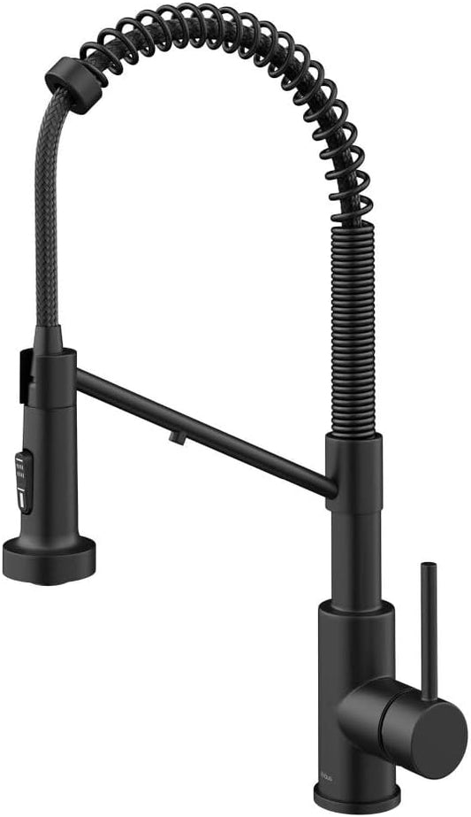 KRAUS Bolden 2-in-1 Commercial Style Pull-Down Single Handle Water Filter Kitchen Faucet for Water Filtration System in Matte Black, KFF-1610MB
