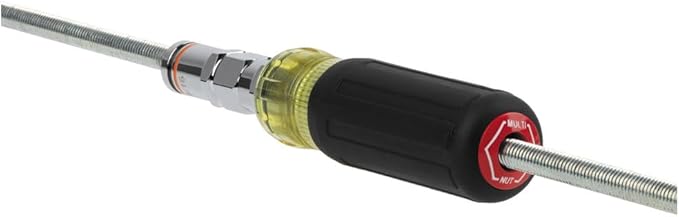 Klein Tools 32809MAG 9-in-1 Multi-Nut Driver Tool, Magnetic SAE Pass Through Driver with Hex Nut Sizes 3/16 to 3/4-Inch