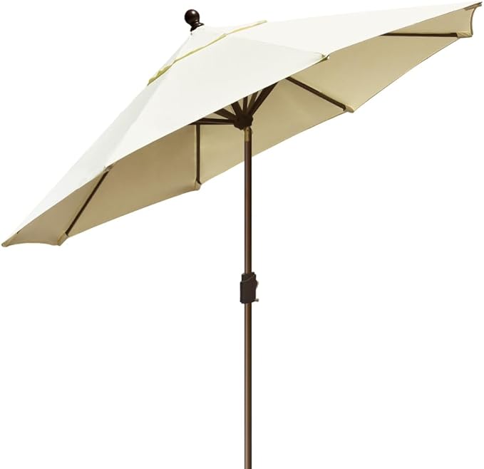 EliteShade USA 10-Year-Non-Fading 10Ft Market Umbrella Patio Umbrella Outdoor Table Umbrella with Ventilation, Natural