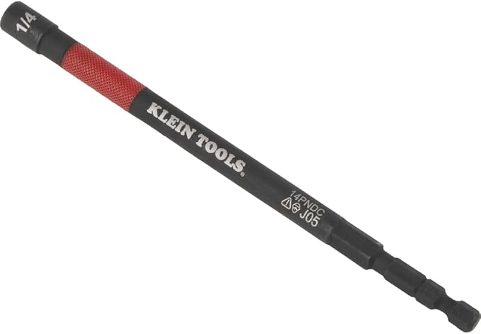Klein Tools 65411PK3 Magnetic Color-Coded Power Nut Setter Set, 1/4-Inch Impact Hex Drive, 5-Inch Shaft, Extended Reach, 3-Piece