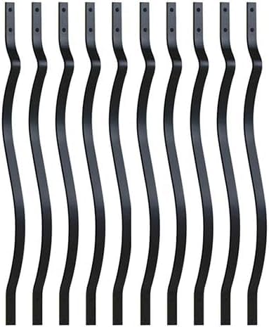 Deck Balusters 61 Pack Metal Deck Spindles, 32-1/4"x1" Staircase Baluster with Screws, Black Metal Deck Railing for Wood and Composite Deck, Stylish Baluster for Outdoor Stair Deck Porch