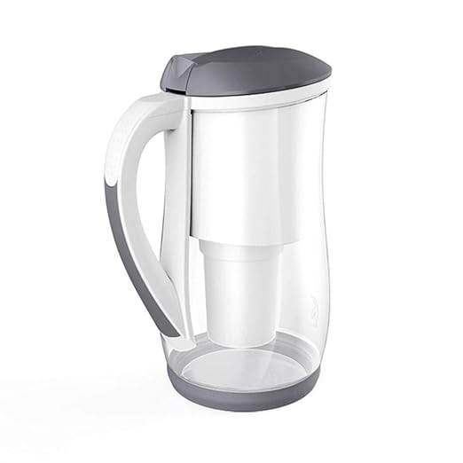 Gentoo Glass (Gray & White) Alkaline Water Filter Pitcher 1.5L with 1 x Gentoo Filter Cartridge