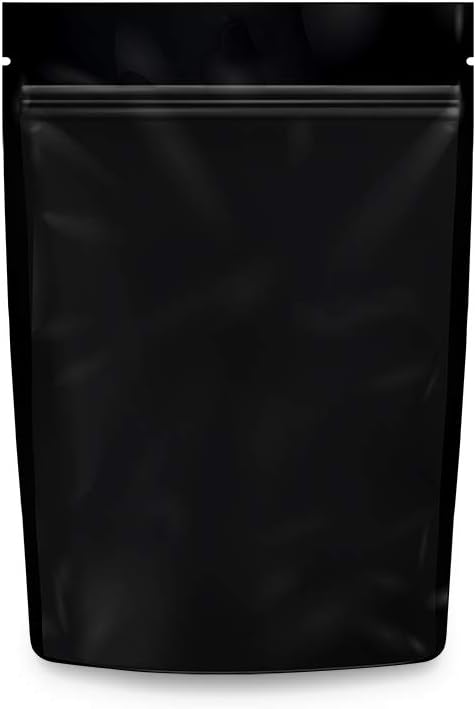 Mylar Bags Smell Proof -1000 Count (Black, 1/8 Ounce 5.25"x3.75") - 6mil Thickness Packaging Bags - Mylar Bags For Food Storage - Resealable Bags