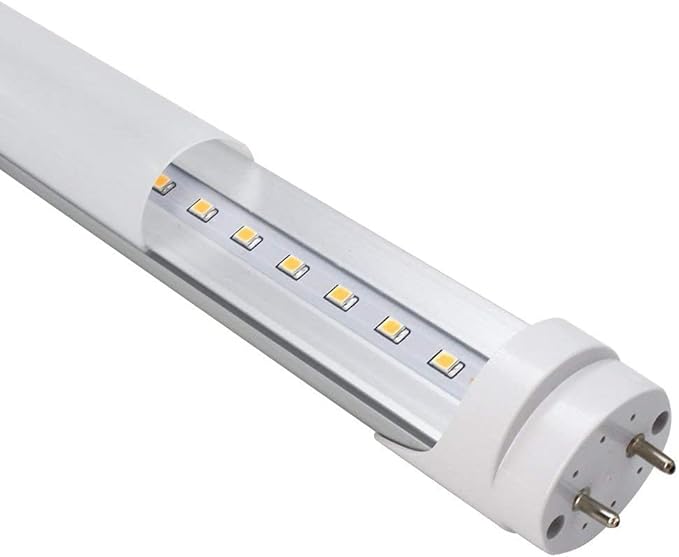 LightingWill LED T8 Light Tube 2FT, Warm White 3000K-3500K, Dual-End Powered Ballast Bypass, 1000Lumens 10W 4W Fluorescent Equivalent, Frosted Cover, AC85-265V Lighting Tube Fixtures, 1 Pack