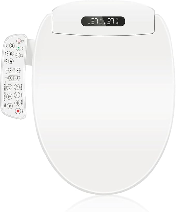 Electric Bidet Toilet Seat, Filtered & Unlimited Warm Water, 8 Modes Spa Wash, Warm Air Dryer, Heated Seat, Self-Clean Stainless Steel Nozzle, HD Night Light. 10-year warranty. (TB-26E,Elongated)