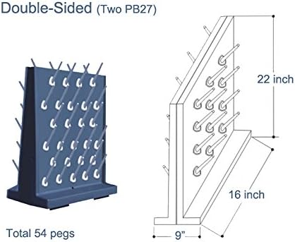 Pegboard Bench-top/Wall-Mount Laboratory Glassware Drying Rack with 27 Pegs, Gray Color