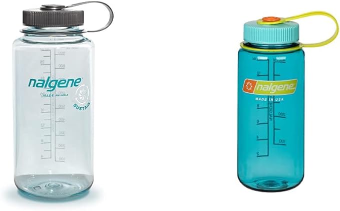 Nalgene Sustain Tritan BPA-Free Water Bottle Made with Material Derived from 50% Plastic Waste, 32 OZ, Wide Mouth