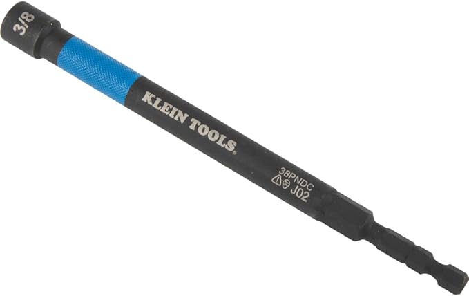 Klein Tools 32930 SAE Magnetic Impact Nut Setter Set, 6-Piece Color Coded Power Nut Driver with Extended Reach, 6 SAE Sizes