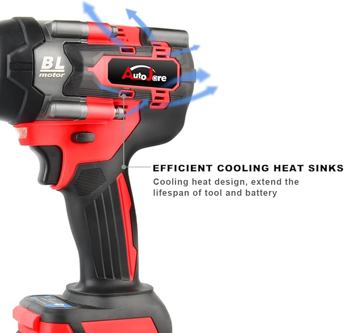 Cordless Impact Wrench Kit 1/2 inch,Electric Powerful Brushless Motor 20V Max Rechargeable Lithium-Ion Battery with Charger 6pcs Sockets Cordless Wrench Kit