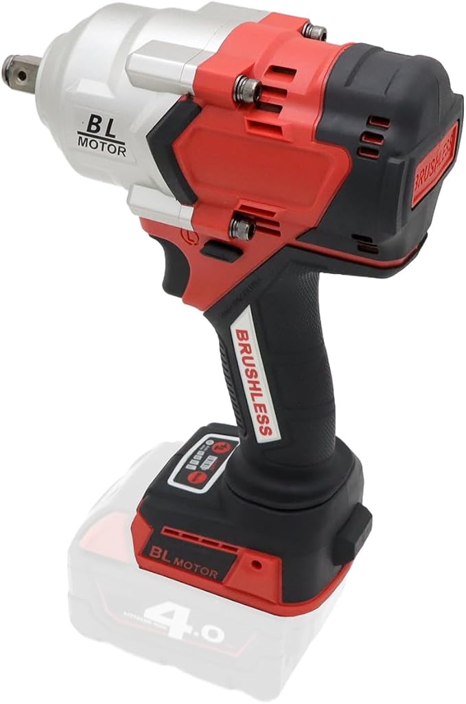 FSYAO 1/2 1000Nm Cordless Impact Wrench, Brushless Wrench. (Body only, no battery included)
