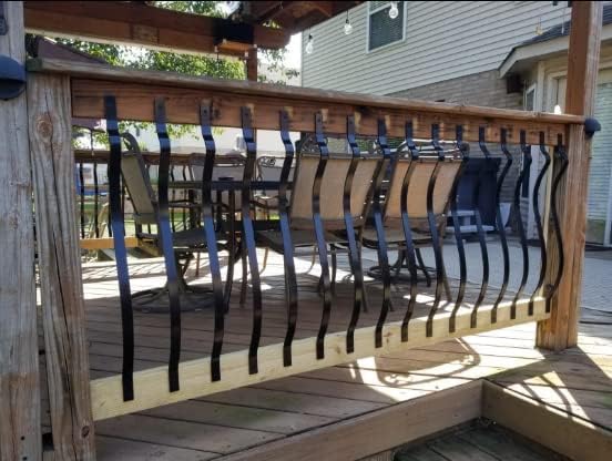 Akenow Deck Balusters 61 Pack Metal Deck Spindles, 32.25"x1" Staircase Baluster with Screws, Metal Deck Railing for Wood and Composite Deck, Stylish Baluster for Outdoor Stair Deck Porch